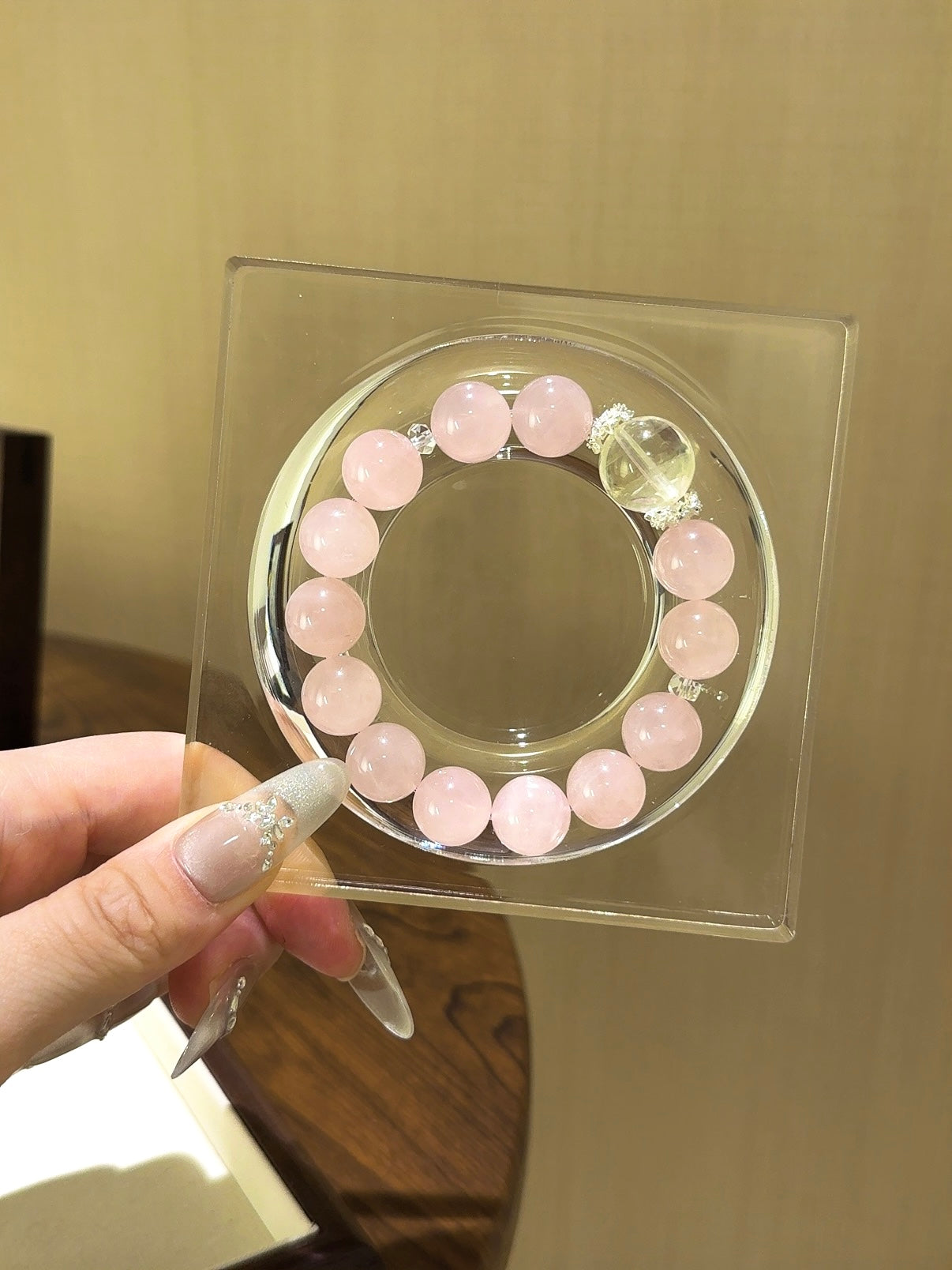▫️▪️ Pink crystal citrine bracelet